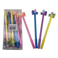 Imagen de Lapicera de gel negro unicornios, CAJAx12