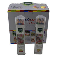 Imagen de Lápices 12 colores largos en tubo de metal, CAJAx12