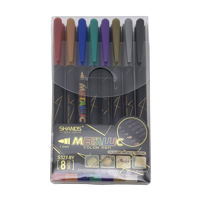 Imagen de Lapicera de gel x8 colores metalizados, para vidrio metal y papel en sobre de PVC