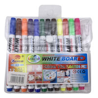 Imagen de Marcador de pizarra x12 colores, sirve para hacer figuras flotantes en el agua, en estuche de PVC