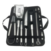 Imagen de Set de parrilla 13 piezas, mango acero inoxidable, en estuche de tela con cierre