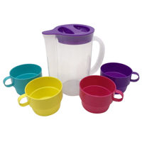 Imagen de Jarra de plástico 800ml, con 4 tazas 170ml, en bolsa