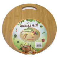 Imagen de Tabla para cocina de madera redonda, 30cm, borde de metal