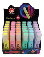 Imagen de Marcadores resaltadores, CAJAx36, colores pasteles