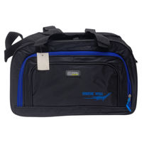 Imagen de Bolso deportivo con asas y correa, bolsillo frontal, negro con cierres de varios colores