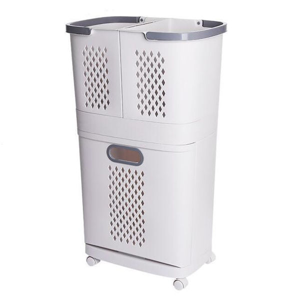 Imagen de Mueble organizador de plástico con ruedas, 3 canastos, en caja