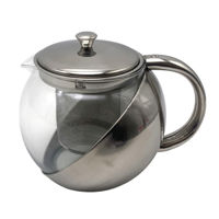 Imagen de Tetera de vidrio y metal con infusor, 900ml, en caja