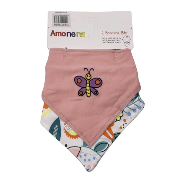 Imagen de Babero bandana de tela x2, varios diseños, en cartón