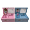 Imagen de Alhajero cajita musical cajonera de plástico, con espejo, en caja, 2 colores
