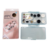 Imagen de Hilo x6 varios colores con botones varios tamaños y  accesorios para costura, 61 piezas, en caja