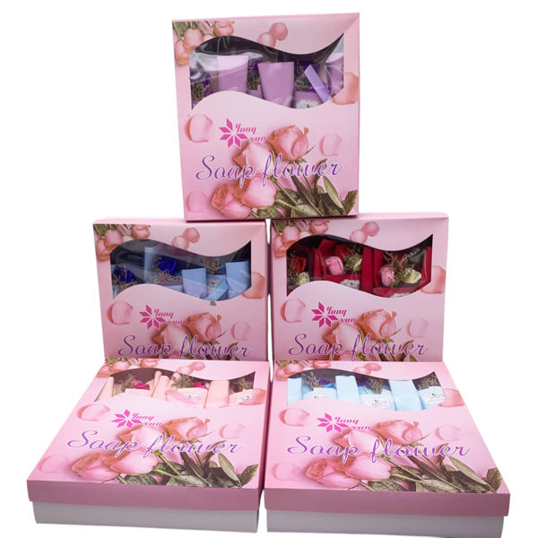 Imagen de Flor ramo de 3 rosas en cono de papel, varios colores CAJAx12