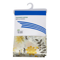 Imagen de Cortina de baño con 12 aros de plástico, de poliéster, varios diseños, en bolsa