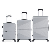 Imagen de Valijas Berlina x3 PLATEADO, rígidas, ruedas omnidireccionales 360, manija telescópica, tranca numérica, correa para ajustar ropa, bolsillo interior con cierre