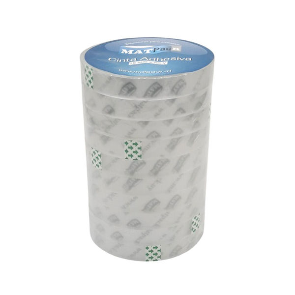 Imagen de Cinta adhesiva Matpack 50ys x15mm, para cintero, PACK x10 rollos