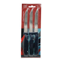 Imagen de Cubiertos cuchillo de mesa x3 en blister, acero inoxidable AZUL, PIEMONTE MARTINAZZO