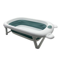 Imagen de Bañito de plástico y silicona para bebé, plegable varios colores