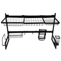 Imagen de Escurridor de platos, de metal, 2 niveles con estantes, sobre pileta