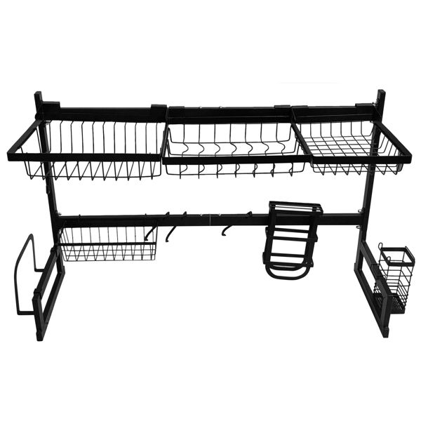 Imagen de Escurridor de platos, de metal, 2 niveles con estantes, sobre pileta