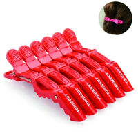 Imagen de Pinza cocodrilo para corte de cabello x6, de plástico, en bolsa varios colores