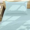 Imagen de Sábanas 1 plaza Berlina CELESTE, 90x190x25 152x220 50x75cm set de 3 piezas en poliester, en sobre PVC