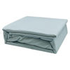 Imagen de Sábanas 1 plaza Berlina CELESTE, 90x190x25 152x220 50x75cm set de 3 piezas en poliester, en sobre PVC