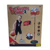 Imagen de Tablero de basket de plástico y metal, altura regulable, base para rellenar con agua o arena, con pelota e inflador en caja