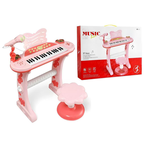 Imagen de Órgano con micrófono, con banquito, cable USB 4AA, en caja, varios colores