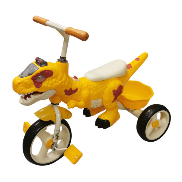 Imagen de Triciclo diseño dinosaurio, con luz y sonido, 3AA en caja
