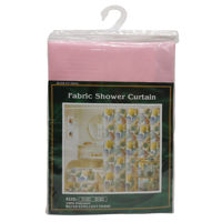 Imagen de Cortina de baño con 12 aros de plástico, de poliéster, varios colores, en bolsa