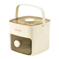 Imagen de Cubetera hielera de plástico con botón para desprender el hielo y depósito, en caja