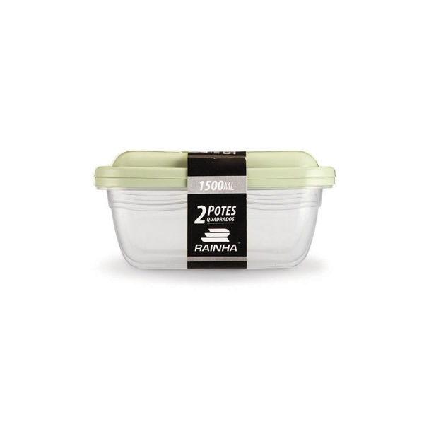 Imagen de Vianda recipiente de plástico cuadrada 1.5L, x2, varios colores