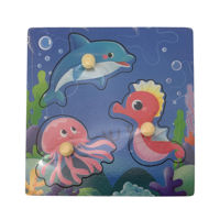 Imagen de Puzzle encastre de madera, 3 piezas, en bolsa, varios diseños