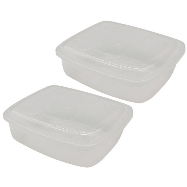 Imagen de Vianda recipiente de plástico 1,5L, x2, transparente