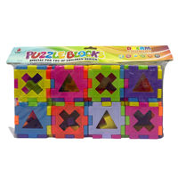 Imagen de Bloques de plástico, 64 piezas, encastrables, en bolsa
