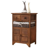 Imagen de Mueble organizador de madera, 2 puertas, 2 cajones 1 canasto en caja