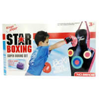 Imagen de Guante y punching ball para entrenamiento, máquina  de box, con sonido, 3AAA en caja
