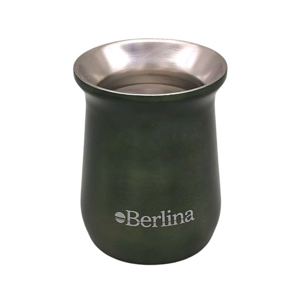 Imagen de Mate alto 260ml Berlina VERDE, doble pared de acero inoxidable, en caja