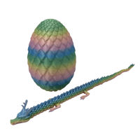 Imagen de Amansaloco de plástico, huevo con dragón chino articulado, varios colores en bolsa