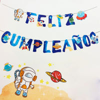 Imagen de Cartel Feliz cumpleaños, diseño astronauta, en bolsa