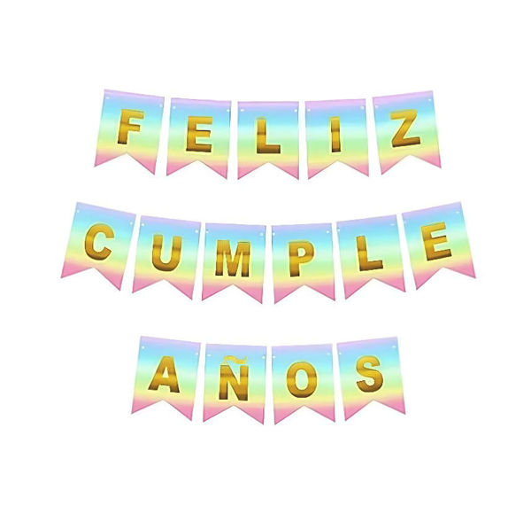 Imagen de Cartel Feliz Cumpleaños, en bolsa, varios colores