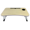 Imagen de Mesa bandeja escritorio plegable para laptops, símil madera con apoya vasos, varios colores