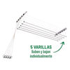 Imagen de Tendedero de ropa colgante de techo y pared, 5 varillas con poleas independientes, de acero pintado, BLANCO Maxeb