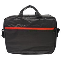 Imagen de Bolso para computadora 15" de poliéster con asas y correa, bolsillo frontal, en bolsa