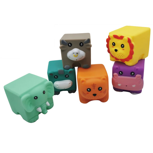Imagen de Animales de goma x6 con chifle cubos, en bolsa