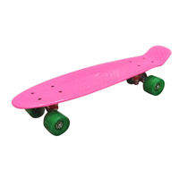 Imagen de Skate de plástico penny ROSADO, ruedas de PVC anchas, trucks de metal