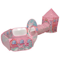 Imagen de Casita carpa para niños ROSADO, con túnel y pelotero, en bolsa