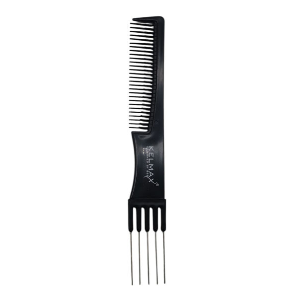 Imagen de Peine Kelmax, antiéstático, tenedor 4 púas de metal, en bolsa