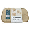 Imagen de Neceser para viaje de tela con cierre, varias reparticiones, Berlina Travel BEIGE
