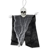 Imagen de Adorno para colgar, esqueleto de plástico y TNT