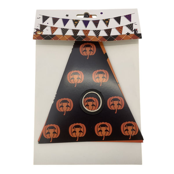 Imagen de Adorno para colgar, 9 banderines de cartón, diseños de halloween